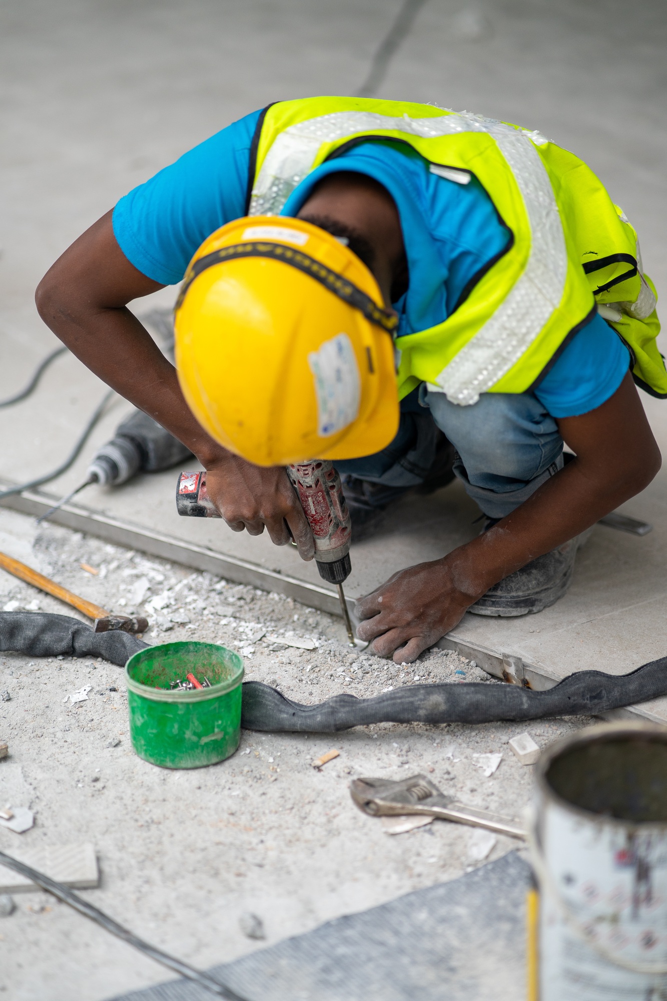 a construction worker in the construction site.